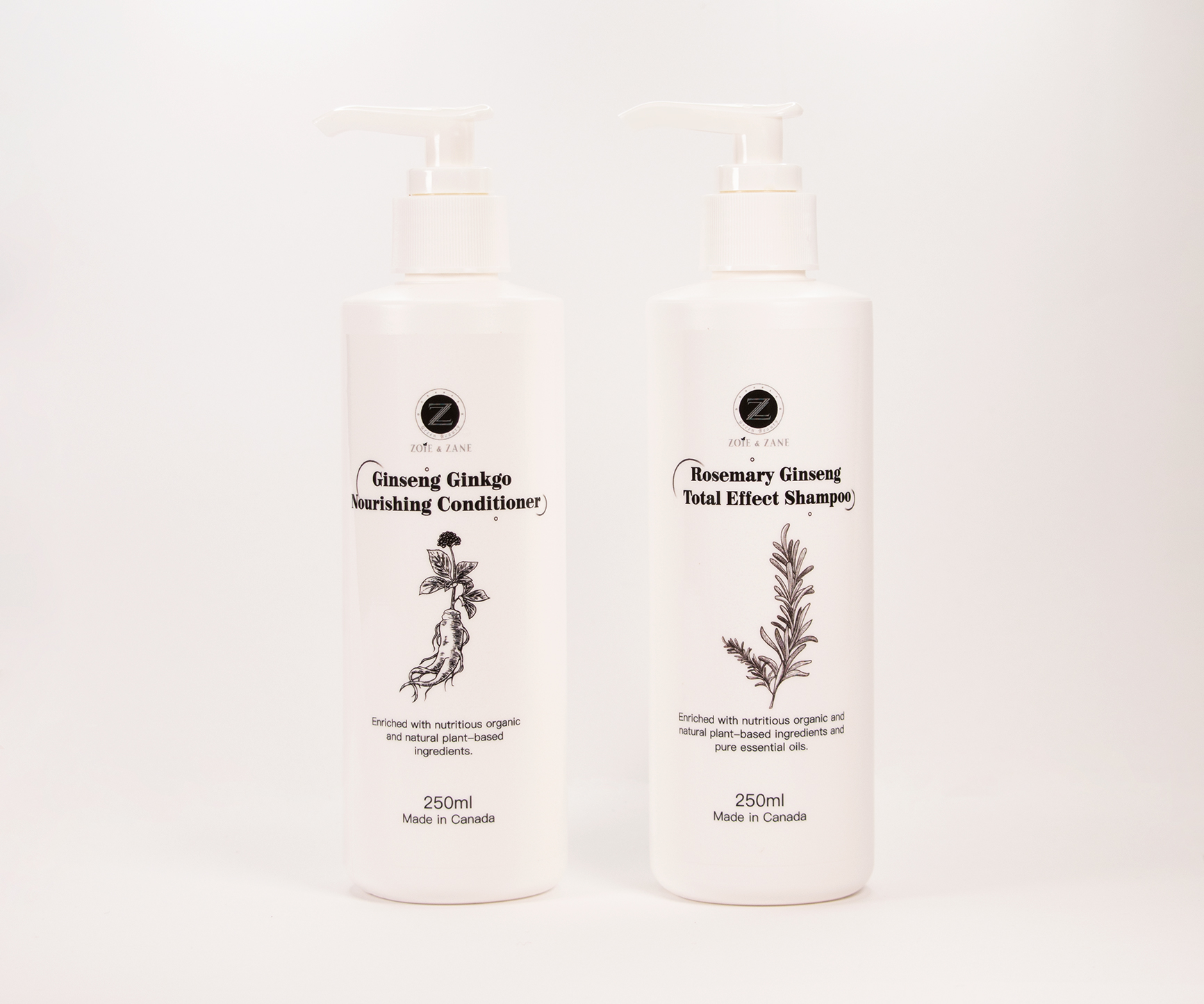 Ginseng Ginkgo Nourishing Conditioner + Rosemary Ginseng Total Effect Shampoo Set